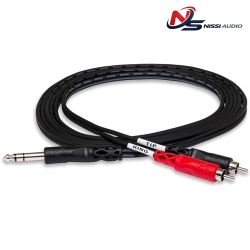 HOSA TRS-203 INSERT CABLE - 1/4 INCH TRS MALE TO DUAL RCA MALE 2.5M