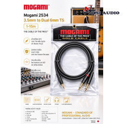 Mogami 2534 3.5mm to Dual 6mm TS – Cáp Kết Nối Studio: Đỉnh Cao Truyền Tải Stereo