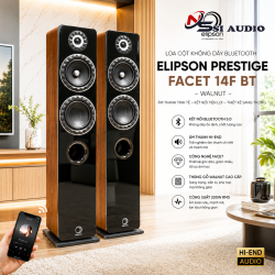 Elipson Prestige Facet 14F BT - Walnut – Loa Cột Không Dây Hi-Fi Cao Cấp 2.5 Đường Tiếng Tích Hợp Amply Class D 150W & Bluetooth aptX HD