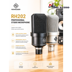 Rohiauder RH 202 Microphone (Black) – Micro Thu Âm/Livestream Chất Lượng Cao, Giọng Sáng Rõ, Giá Tốt
