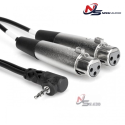 Hosa Mic Cable Dual XLR3f To Right-Angle 3.5mm Trs