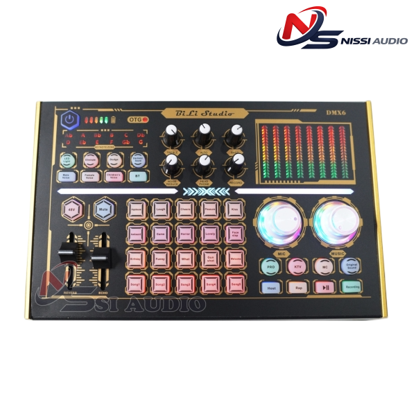 Combo livestream karaoke cơ bản Micro RH 101A + soundcard DMX6