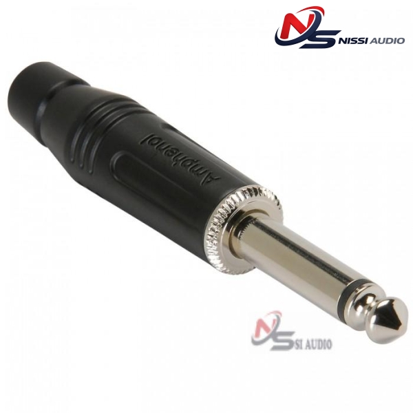 Amphenol Acpm-Gb 1/4" Mono Phone Plug Connector Black