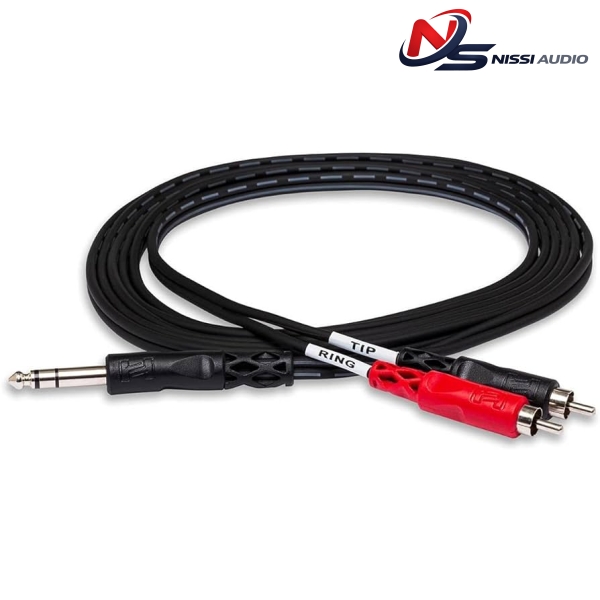 HOSA TRS-202 INSERT CABLE - 1/4 INCH TRS MALE TO DUAL RCA MALE  1.5M