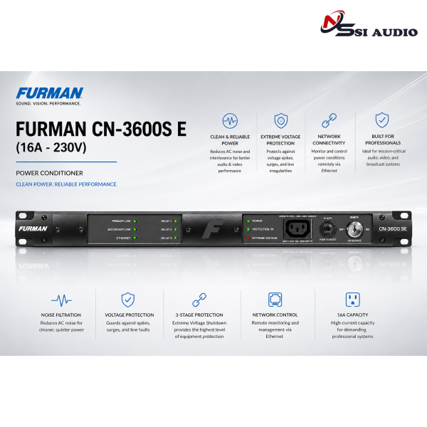 Furman CN-3600S E (16A - 230V) Lọc sạch Noise & Bảo vệ thiết bị