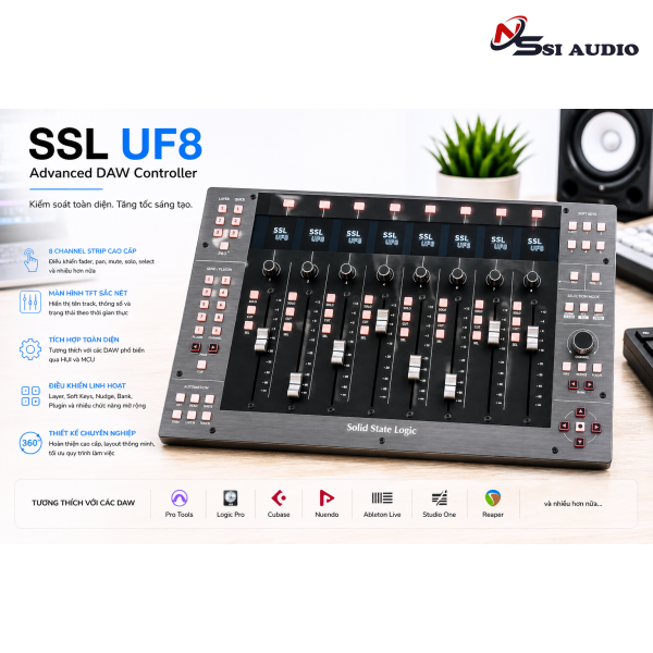 SSL UF8 Advanced DAW Controller: Vị Vua Điều Khiển – Cảm Giác Console Triệu Đô Trên Từng Đầu Ngón Tay