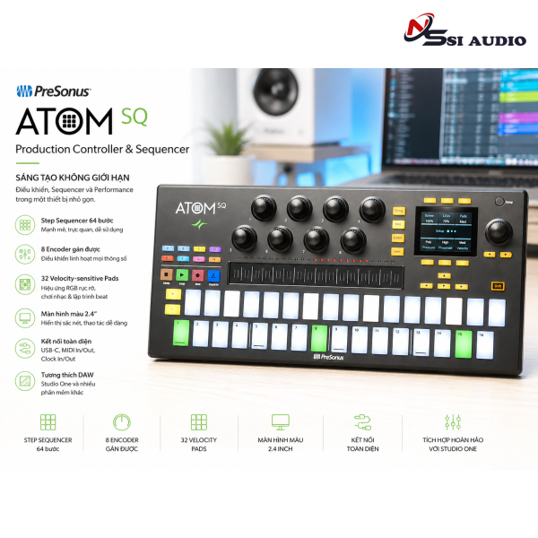 PreSonus ATOM SQ: Controller Performance Và Sequencer Chuyên Nghiệp