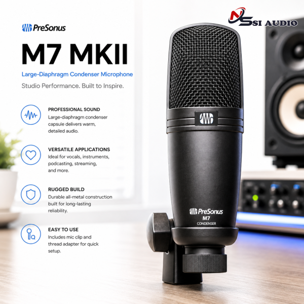 PreSonus M7 MKII: Micro Condenser Màng Thu Lớn – Khởi Đầu Chuẩn Mực Cho Phòng Thu Cá Nhân