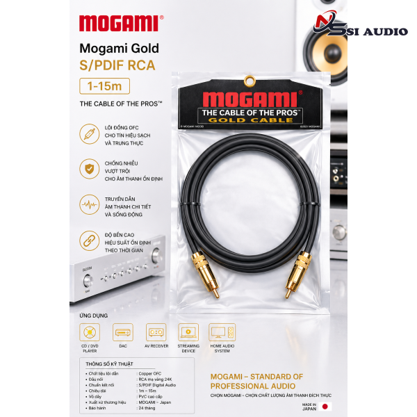 Mogami Gold S/PDIF RCA – Cáp Coaxial Kỹ Thuật Số: Độ Chính Xác Tuyệt Đối