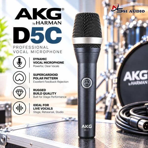 AKG D5C – Micro Dynamic Hát Karaoke & Biểu Diễn Sân Khấu Chính Hãng PGI