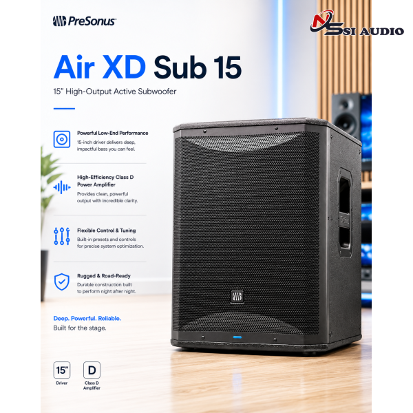 Loa Sub Active PreSonus Air XD Sub 15 – Sức Mạnh Bass 40 Số Công Nghệ Mới