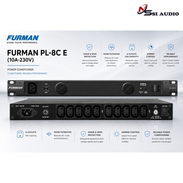 Furman PL-8C E (10A-230V), Lọc Sạch Noise & Bảo vệ thiết bị