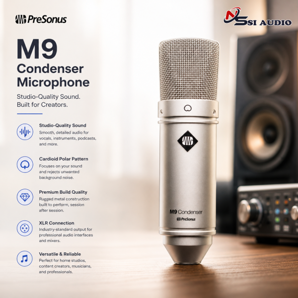PreSonus M9 Condenser Microphone – Đỉnh Cao Thu Âm Độ Phân Giải Cao
