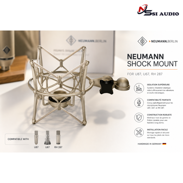 Shockmount RH287: Chống Rung Cao Cấp Cho Neumann U87, U67 và Các Dòng Micro Phòng Thu Cỡ Lớn