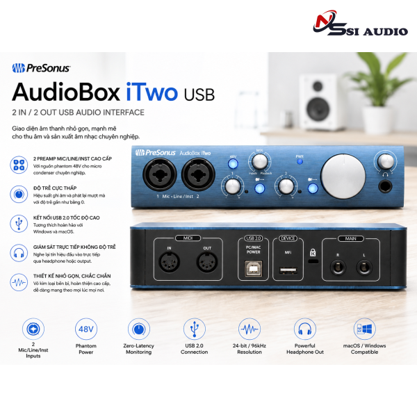 PreSonus AudioBox iTwo USB: Audio Interface Di Động Cho Máy Tính Và iPad