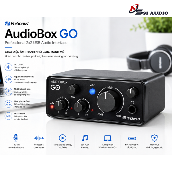 PreSonus AudioBox Go: Audio Interface Di Động Siêu Nhỏ Gọn