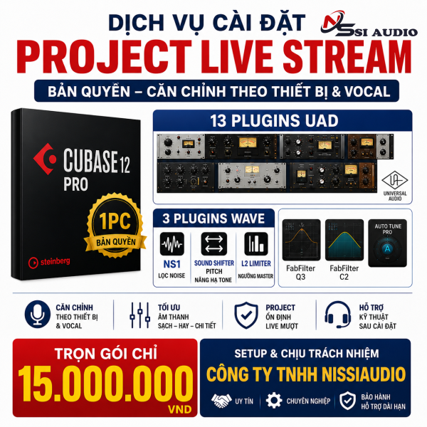 Dịch Vụ Cài Đặt Project Livestream, Thu Âm Bản Quyền VIP – Đỉnh Cao Âm Thanh Phòng Thu