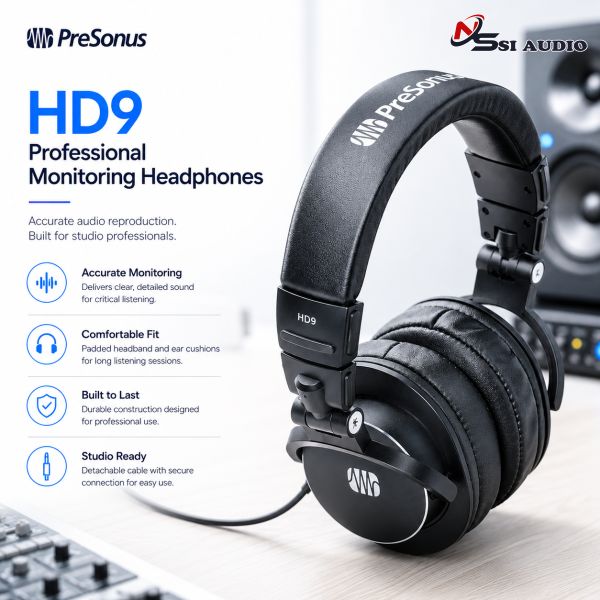 Tai nghe PreSonus HD9 – Sự Chính Xác Tuyệt Đối Trong Thiết Kế Cách Âm