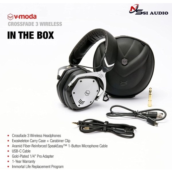 V-MODA Crossfade 3 Wireless – Tai Nghe Over-Ear Đỉnh Cao: Bass Mạnh Mẽ, Pin Cực Khủng