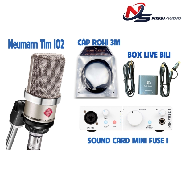  Combo hát live thu âm Neumann Tlm 102 + Minifuse 1 + phụ Kiện